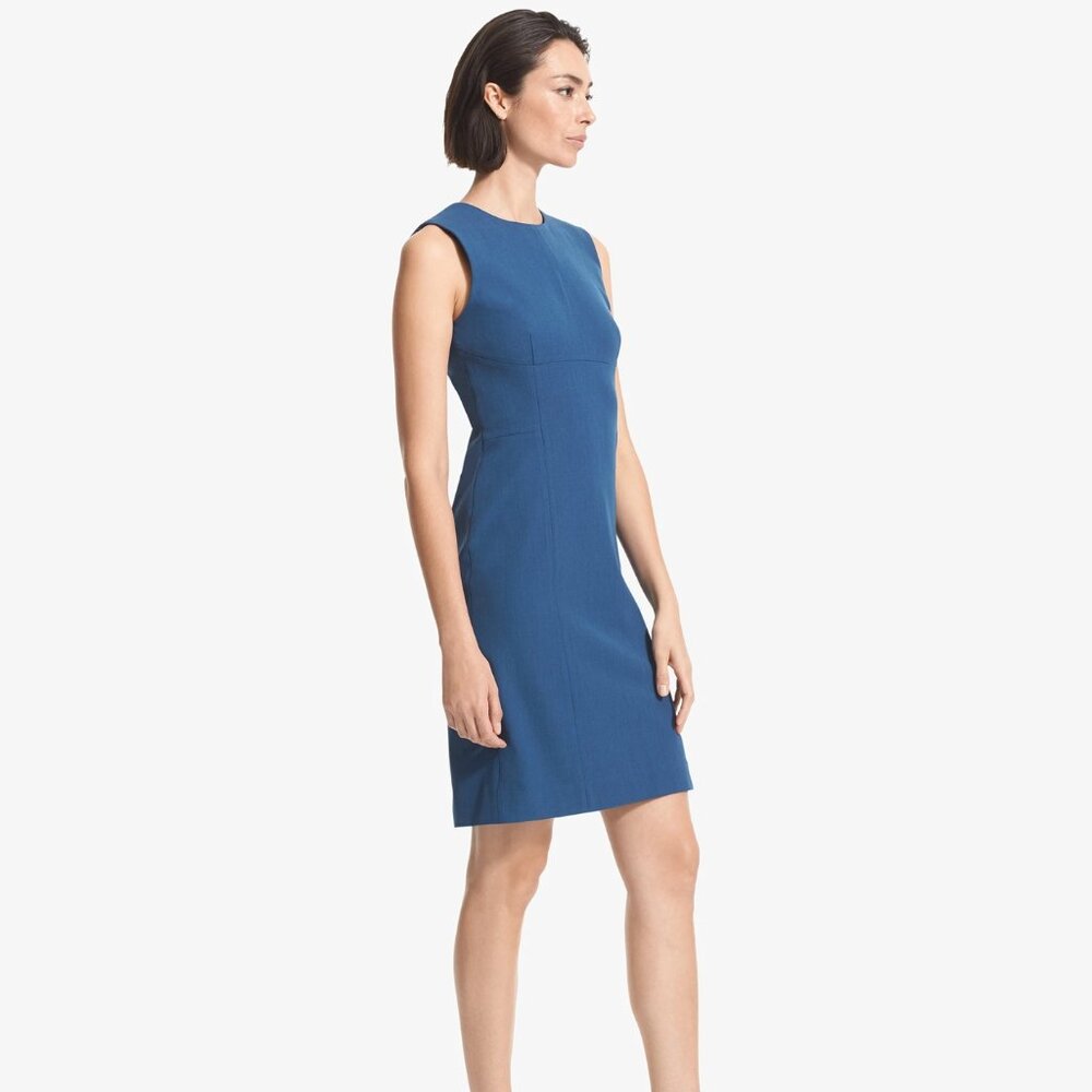 M.M. Lafleur The Shirley Dress Women's Teal Blue Sleeveless Sheath Dress Size 0 - Picture 2 of 6